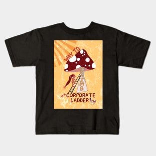 Way to Climb the Corporate Ladder with Swedish gnome and magic mushrooms - yellow, red Kids T-Shirt